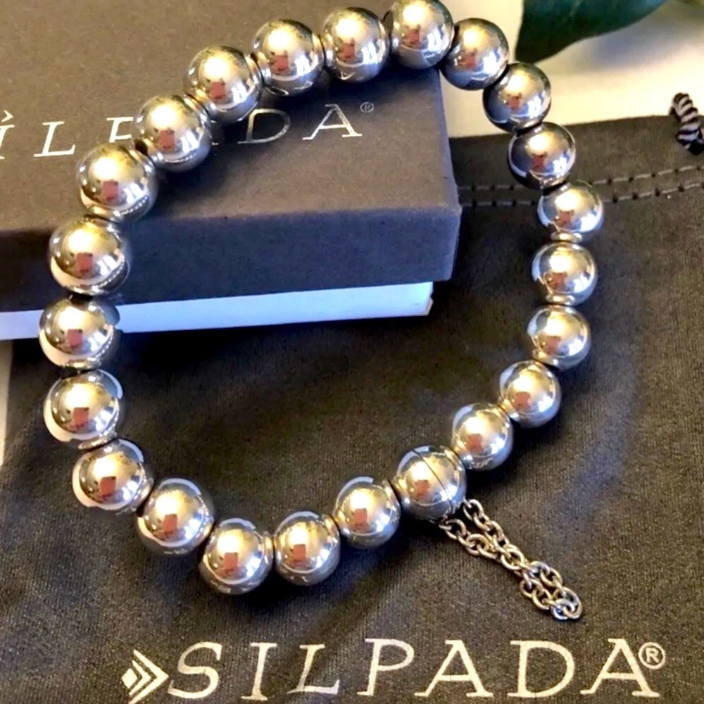 Silpada Vintage RARE Solid Sterling Silver Abundance Bracelet, Magnetic Closure - Picture 3 of 6